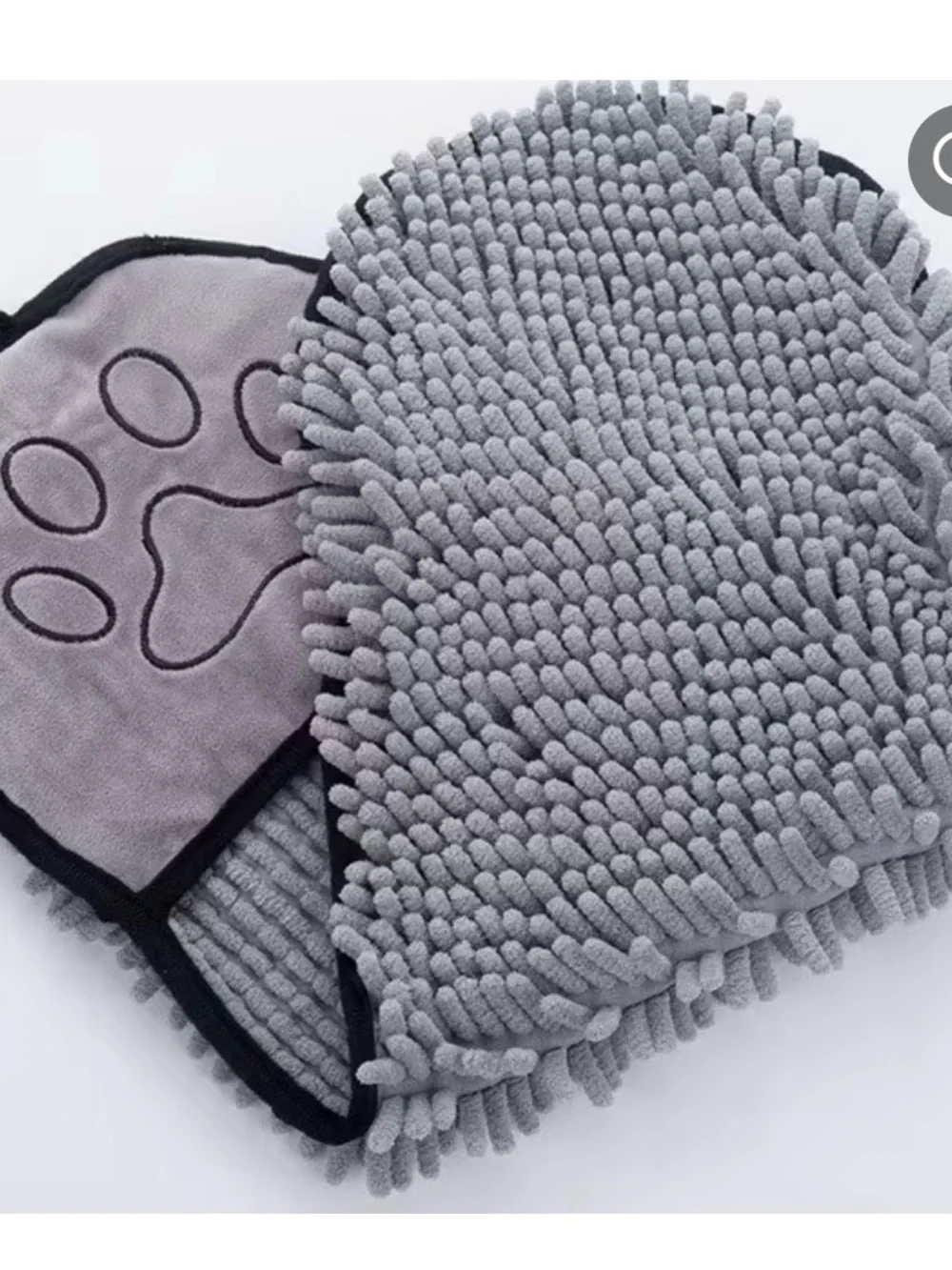 Source Unknown Gray Pet Grooming Mitt - Pawprint Design 20.8” x 8.66”